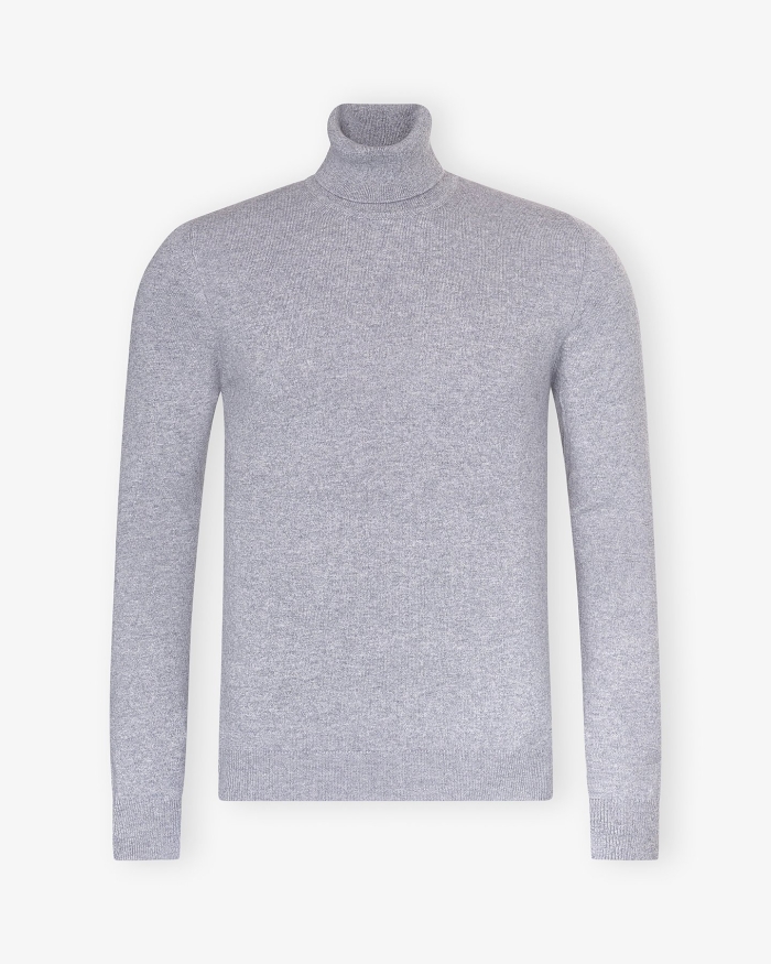 FEDELI Fedeli - Turtleneck full cashmere - Light grey 152914364