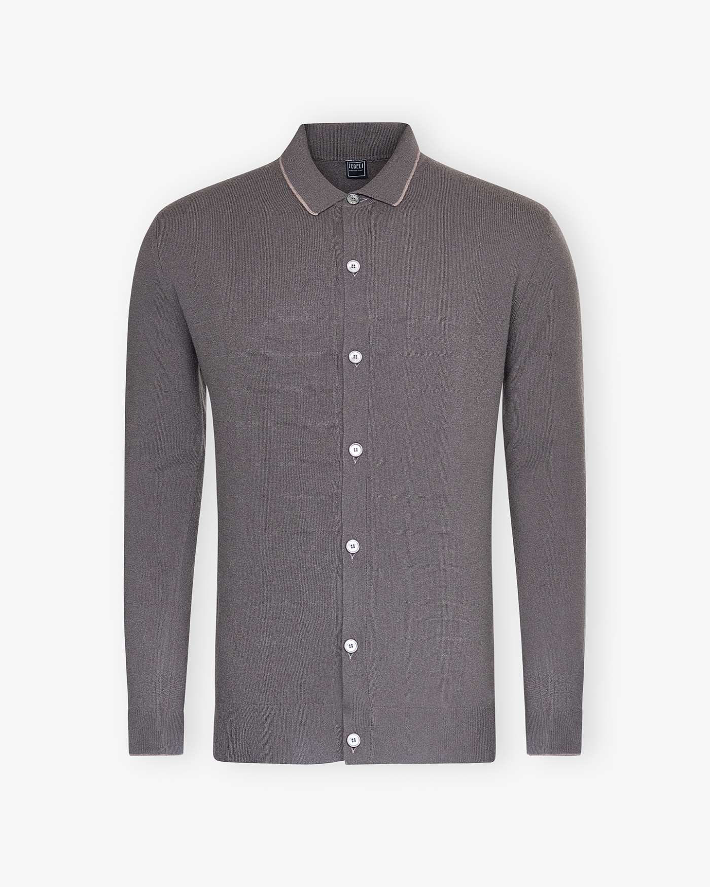 Fedeli - Vest with buttons virgin wool and cashmere - Greige