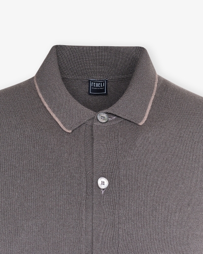 Fedeli - Vest with buttons virgin wool and cashmere - Greige