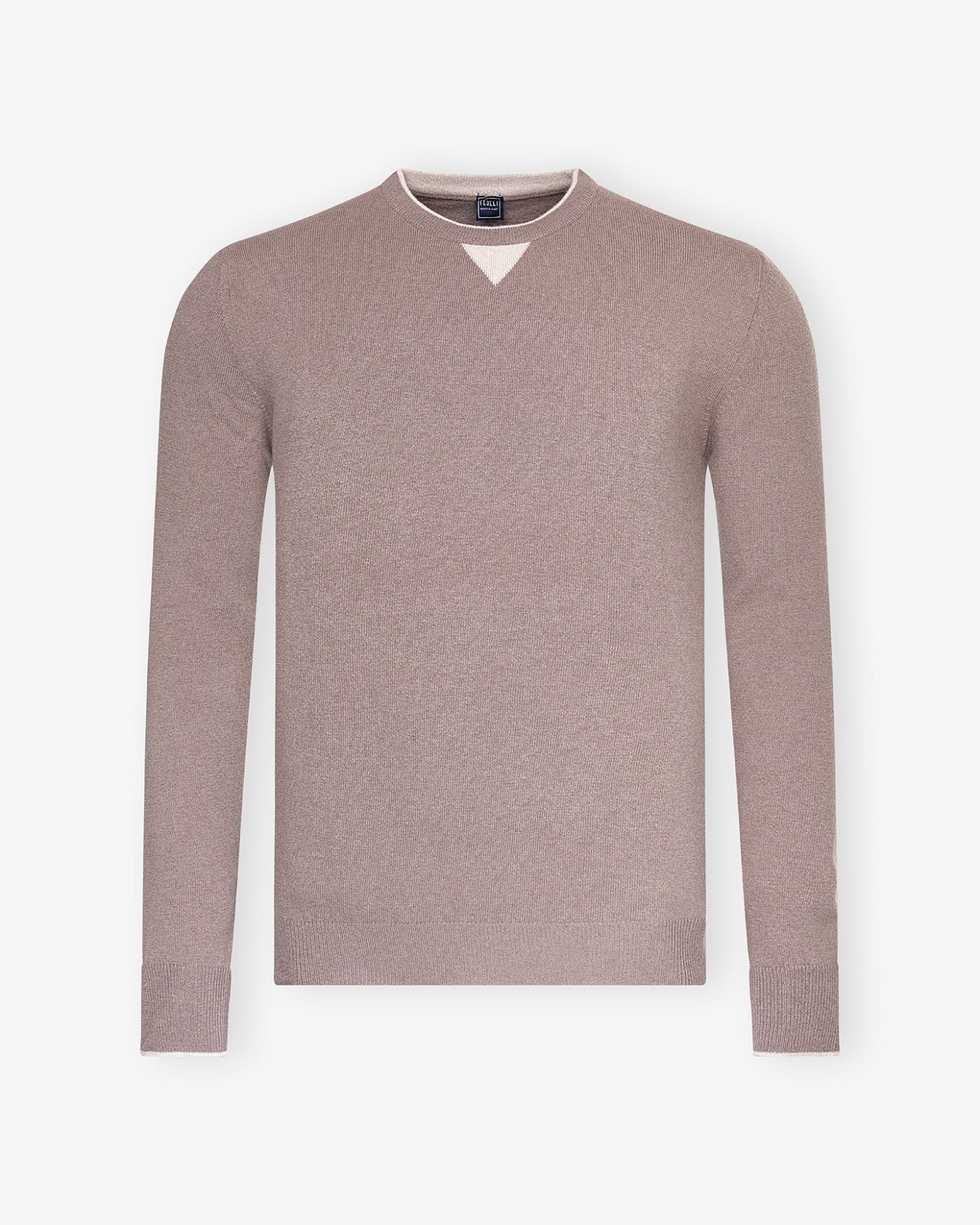 Fedeli - Round neck virgin wool and cashmere - Greige
