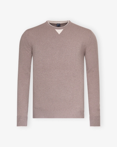 Fedeli - Round neck virgin wool and cashmere - Greige