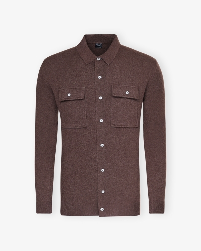 Fedeli - Knitted overshirt - Full cashmere - Brown