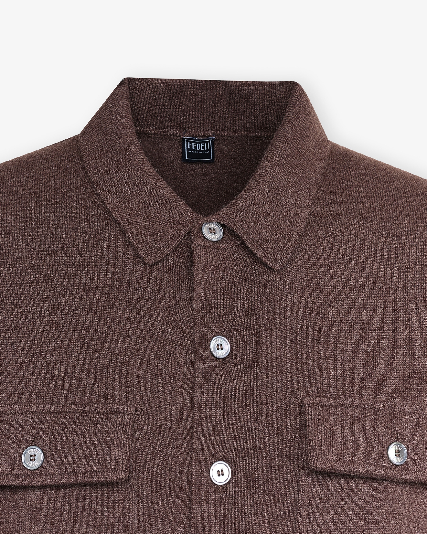 Fedeli - Knitted overshirt - Full cashmere - Brown