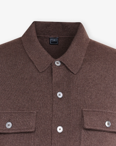 Fedeli - Knitted overshirt - Full cashmere - Brown