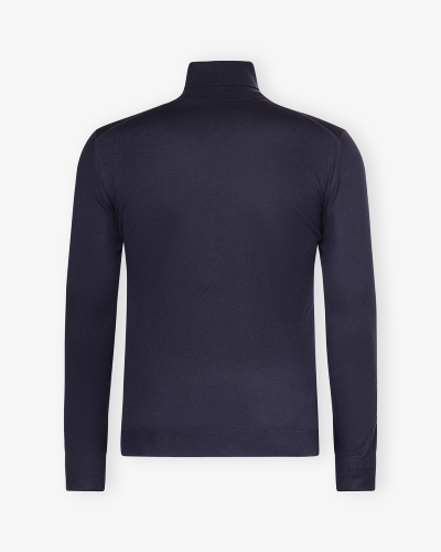 Fedeli - Turtleneck super 140 merino wool - Navy