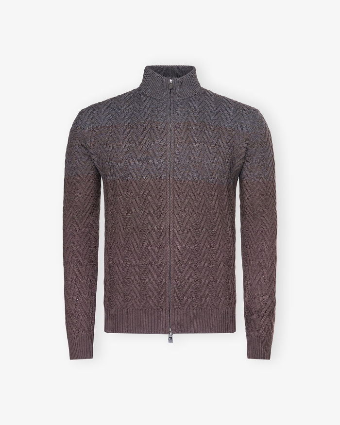 CORNELIANI Corneliani - Full zip - Virgin wool - Green Brown 153224305