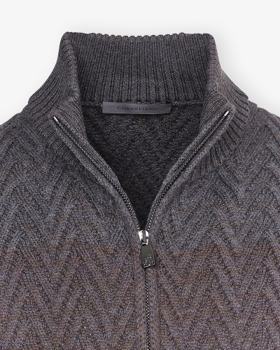 Corneliani - Full zip - Virgin wool - Green Brown