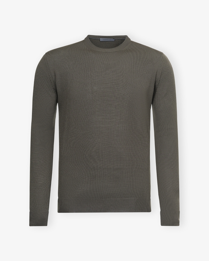 CORNELIANI Corneliani - Round neck - Virgin wool - Green
