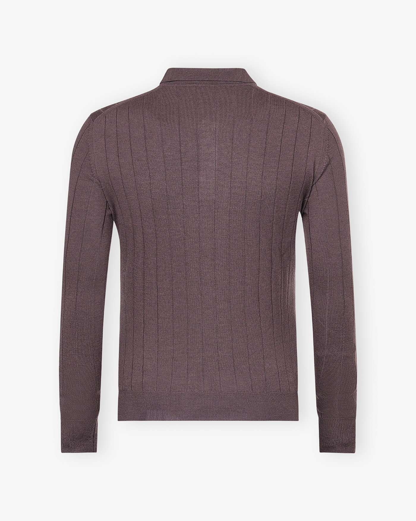 Corneliani - Polo long sleeve - Ribbed virgin wool - Brown