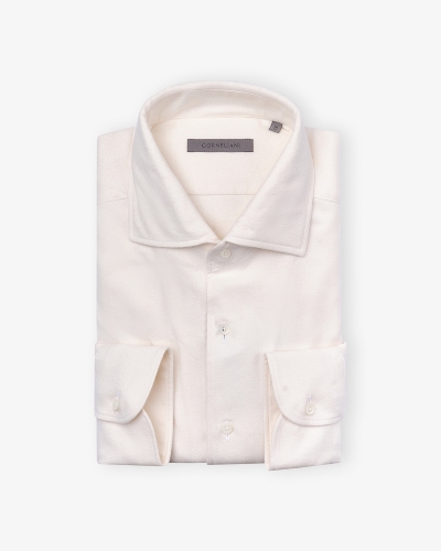 Corneliani - Shirt flannel - Cream white