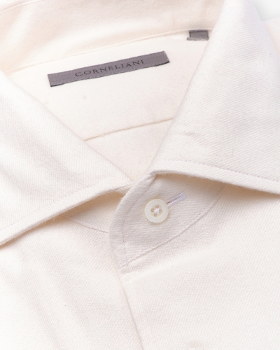 Corneliani - Shirt flannel - Cream white