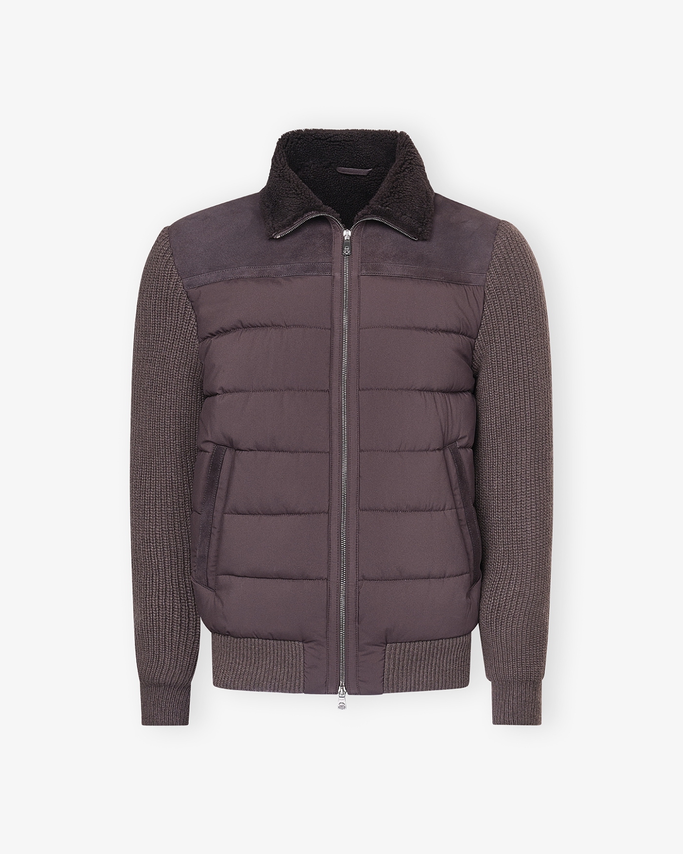Corneliani - Padded jacket lambskin, wool and cashmere - Brown