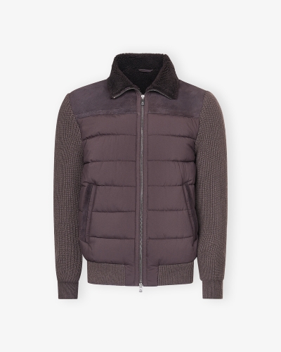 Corneliani - Padded jacket lambskin, wool and cashmere - Brown