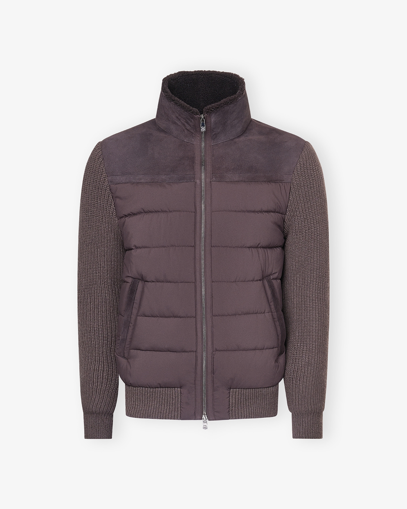 Corneliani - Padded jacket lambskin, wool and cashmere - Brown