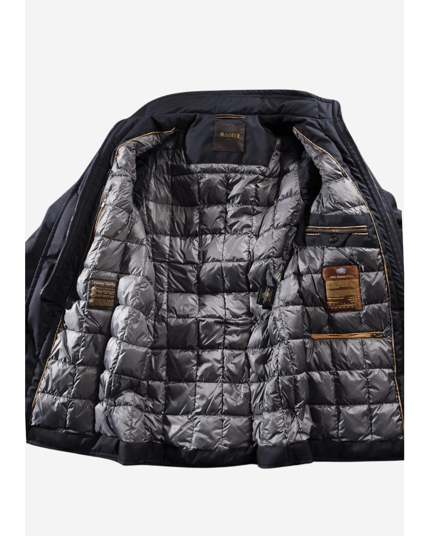 MooRER - Padded overcoat with goose down - Navy