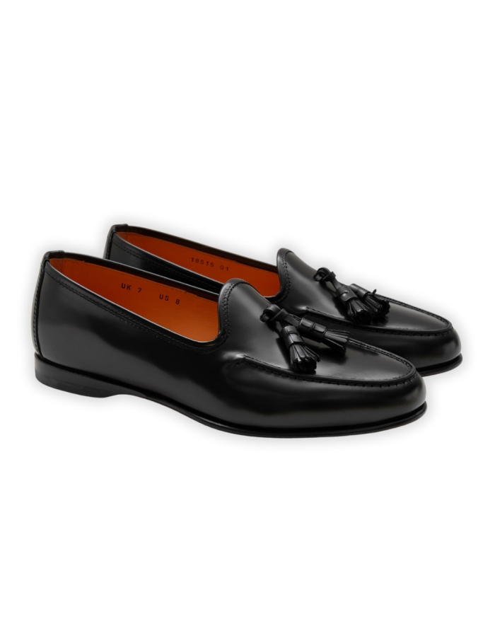 SANTONI Santoni - Goodyear leather tassel loafer - Black
