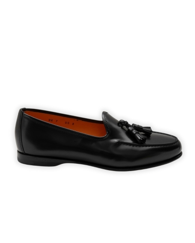 Santoni - Goodyear leather tassel loafer - Black