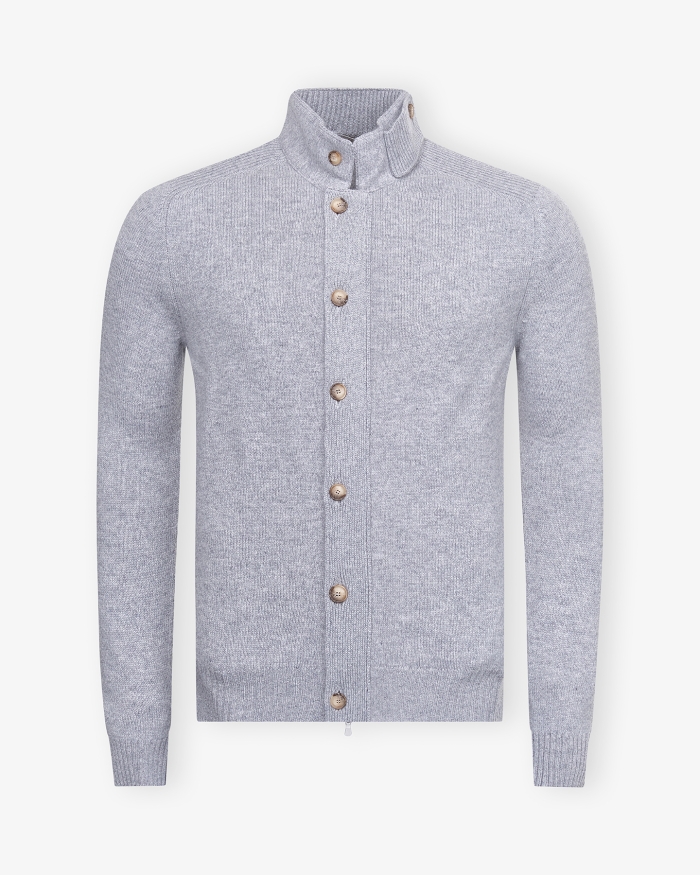 LES HOMMES D'AMSTERDAM LHDA - Vest virgin wool with zipper and buttons - Grey