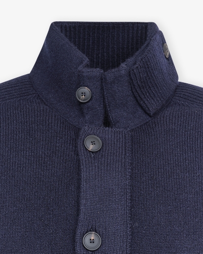 LHDA - Vest virgin wool with zipper and buttons - Navy