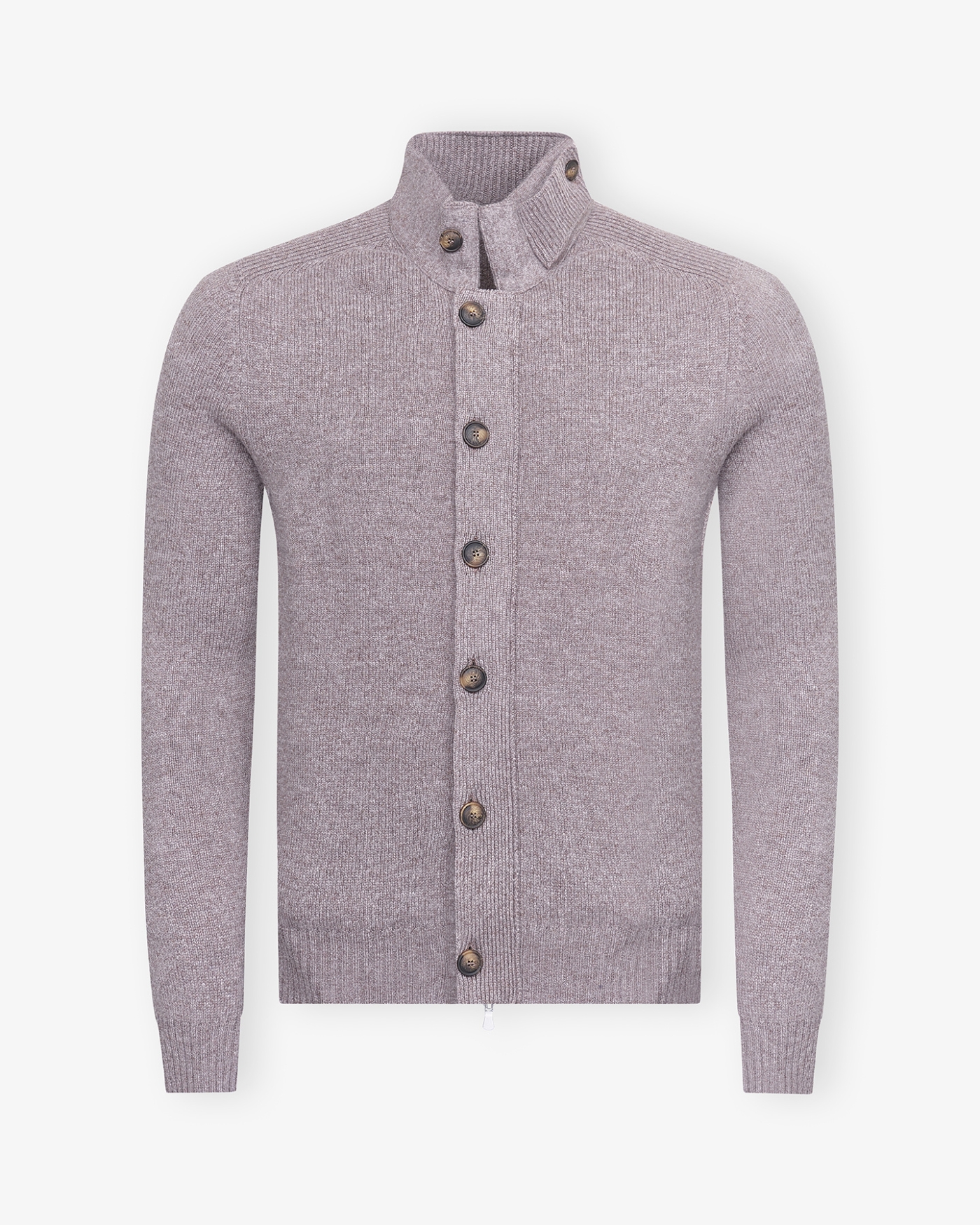 LHDA - Vest virgin wool with zipper and buttons - Greige