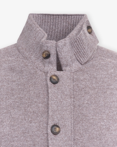 LHDA - Vest virgin wool with zipper and buttons - Greige