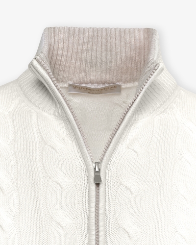 LHDA - Vest with zip - Cashmere - Cream white