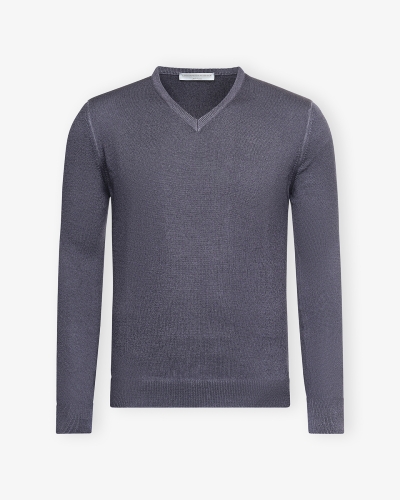 LHDA - V-neck virgin wool - Washed grey