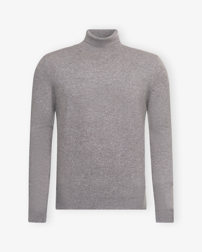 LES HOMMES D'AMSTERDAM LHDA - Turtleneck cashmere - Greige