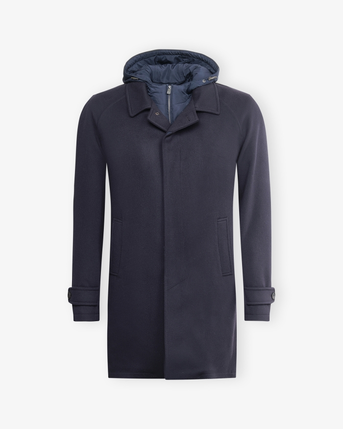 CORNELIANI Corneliani - Coat virgin wool - Detachable layer - Navy