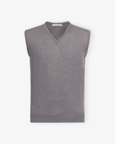 LHDA - Sleeveless vest virgin wool - Greige