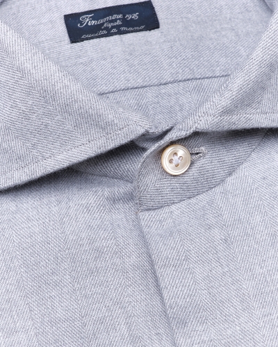 Finamore - Shirt Eduardo Napoli - Flannel - Grey