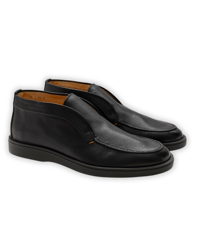 SANTONI Santoni - Black deerskin desert boot - Black