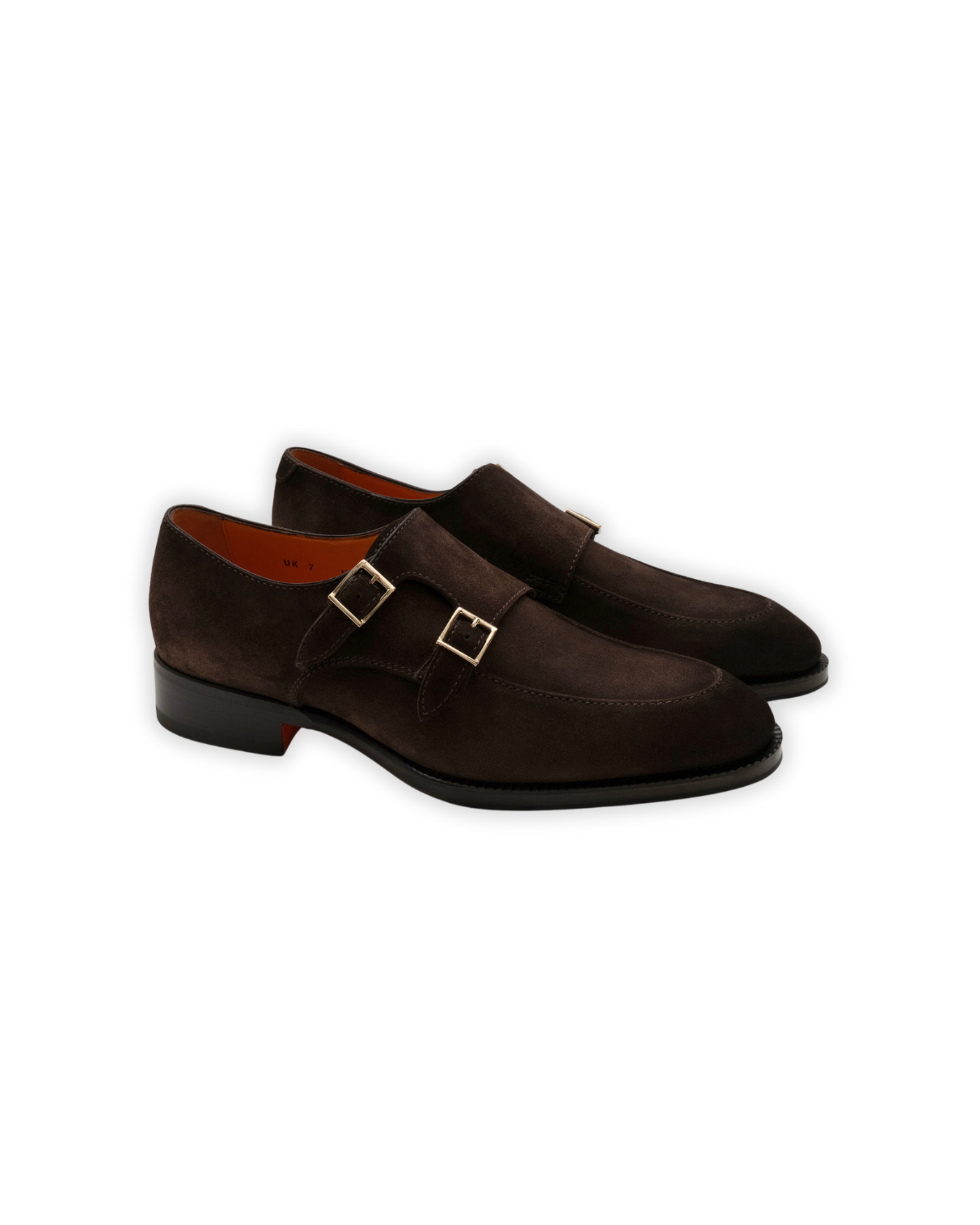 Santoni - Calf suede double buckle - Brown