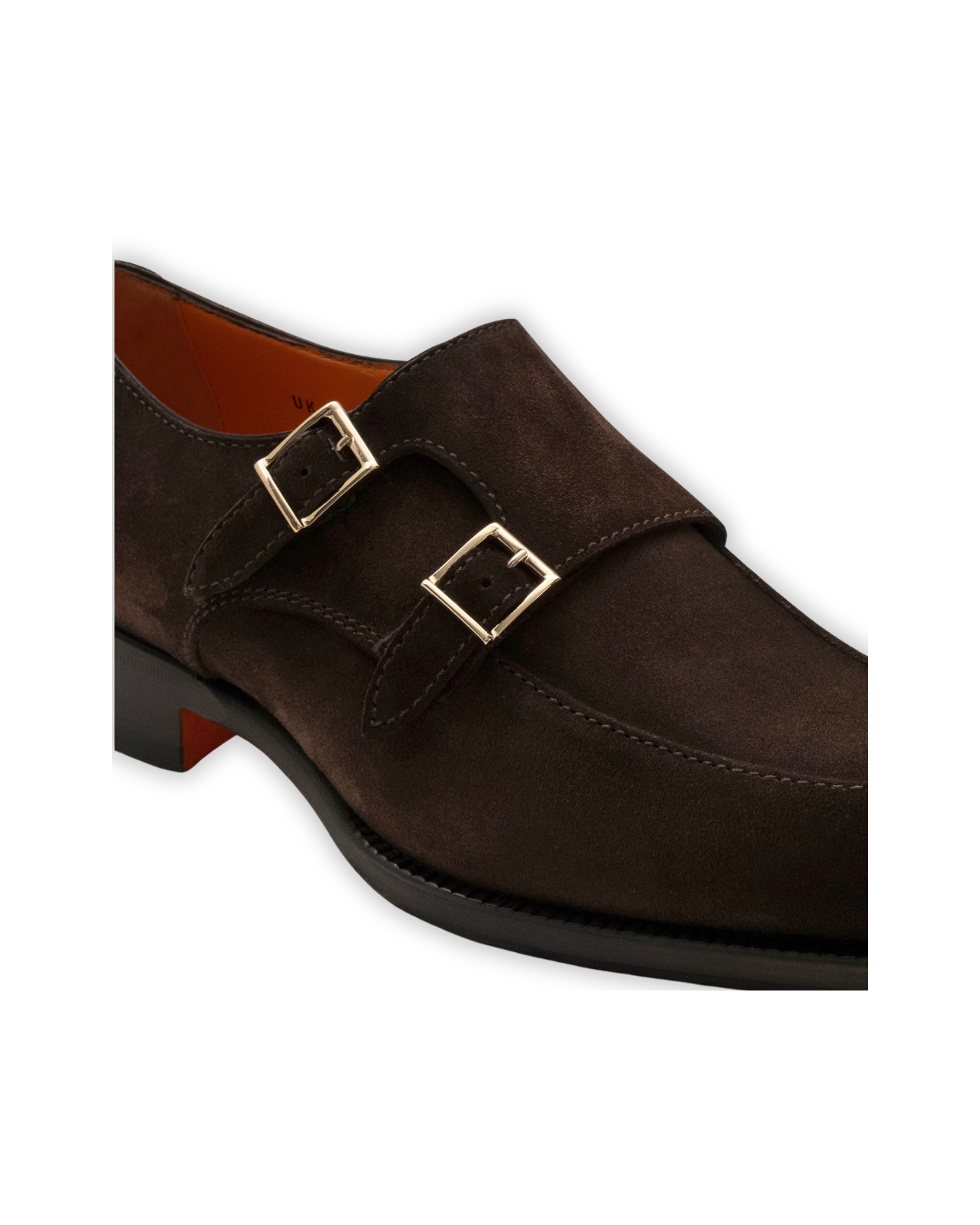 Santoni - Calf suede double buckle - Brown
