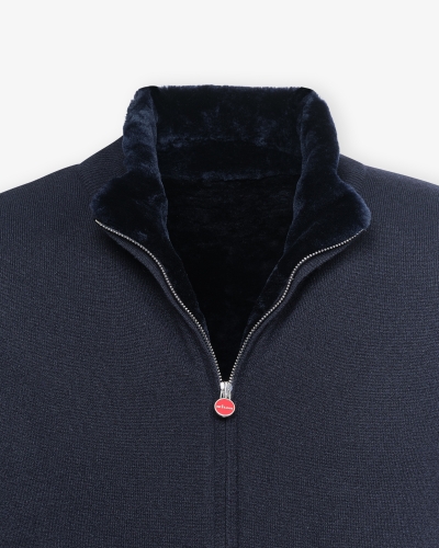 Kiton - Blouson shearling - Full cashmere - Navy
