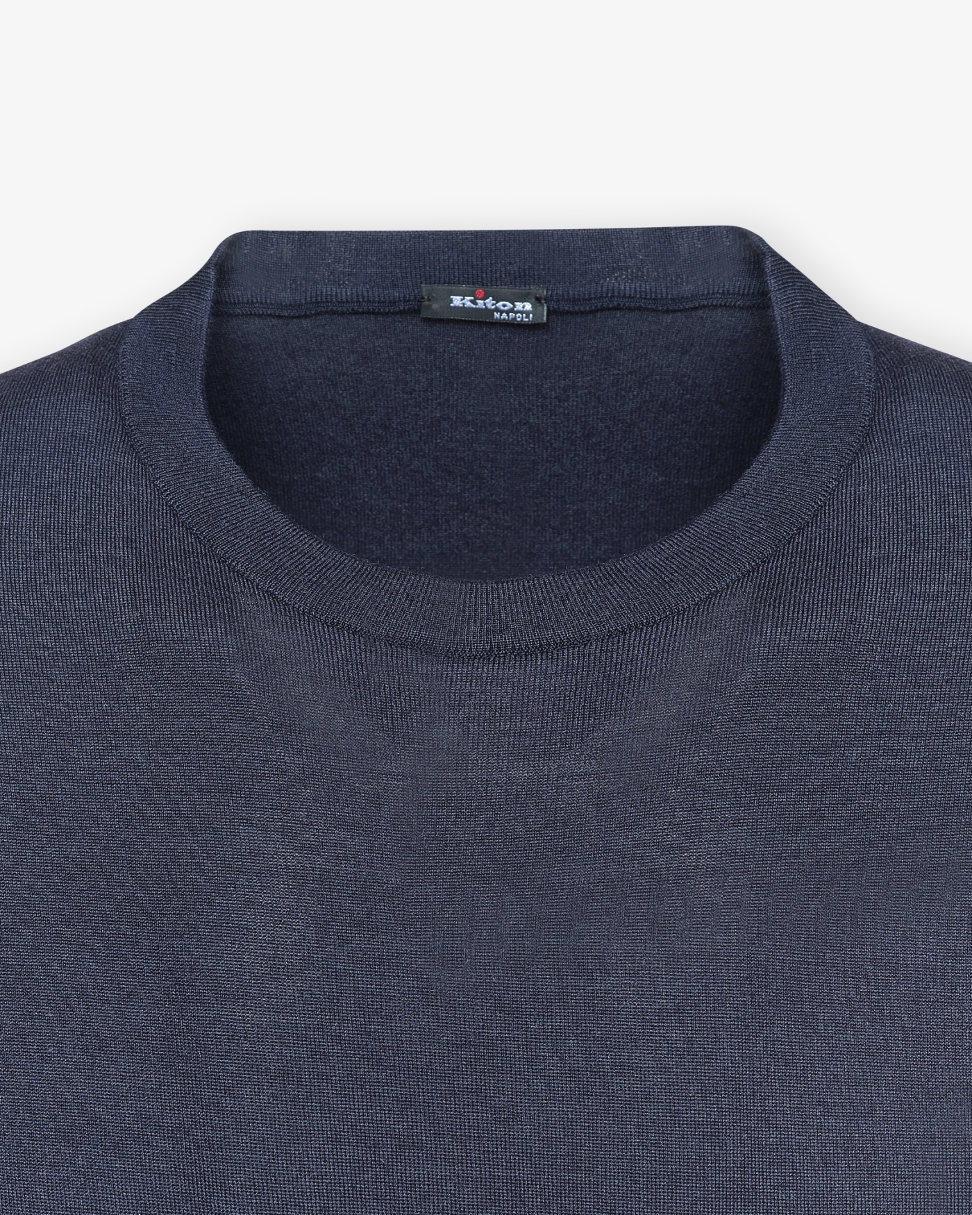 Kiton - Jersey round neck - Cashmere silk - Navy