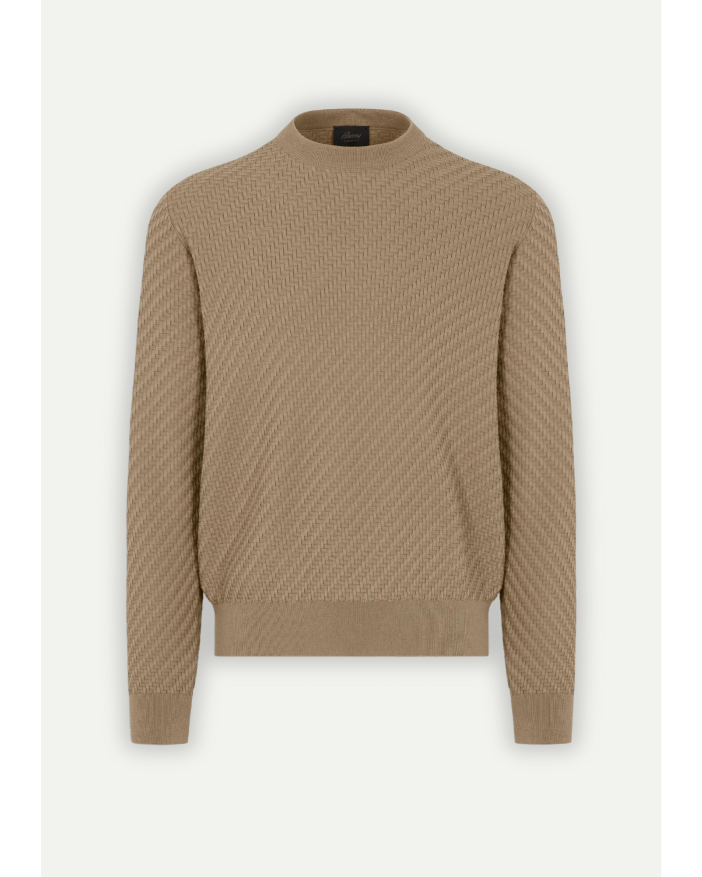 Brioni - Round neck cotton silk and cashmere - Taupe