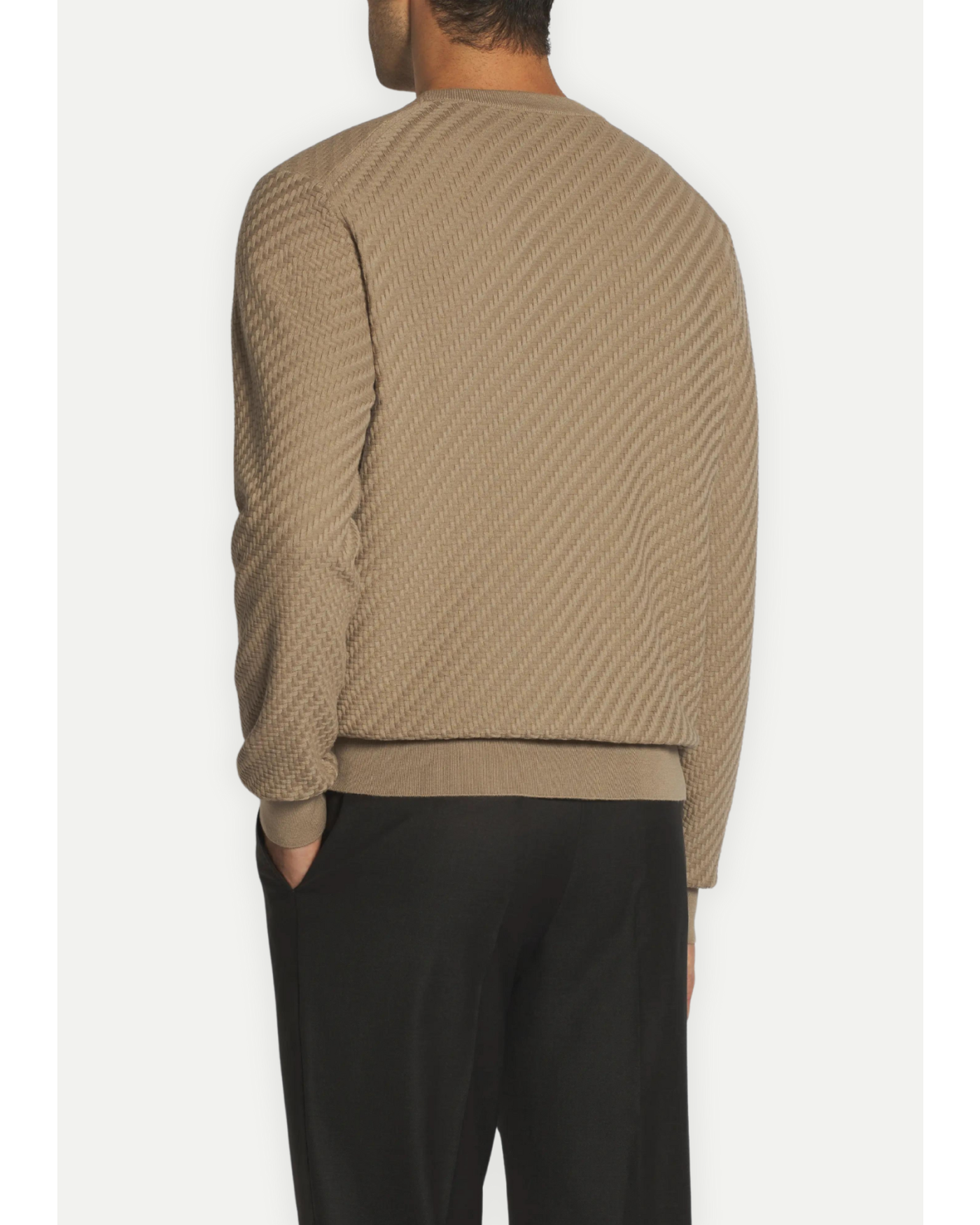 Brioni - Round neck cotton silk and cashmere - Taupe