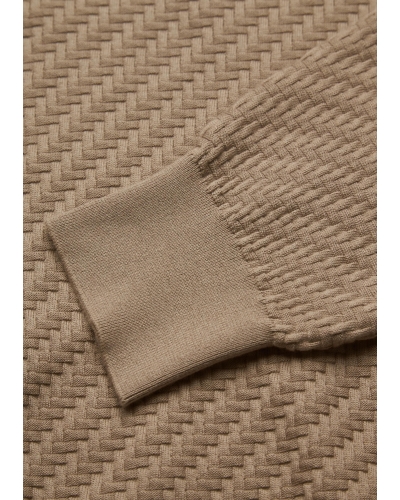 Brioni - Round neck cotton silk and cashmere - Taupe