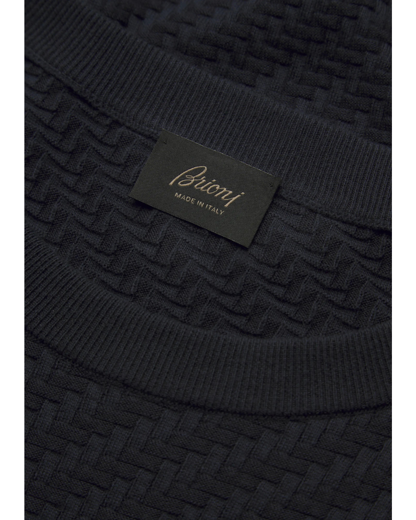 Brioni - Round neck cotton silk and cashmere - Navy