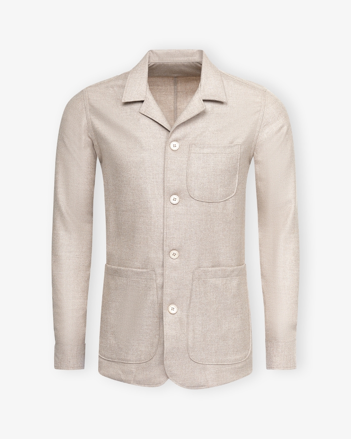 LES HOMMES D'AMSTERDAM LHDA x Loro Piana - Shirt jacket wool and cashmere - Taupe