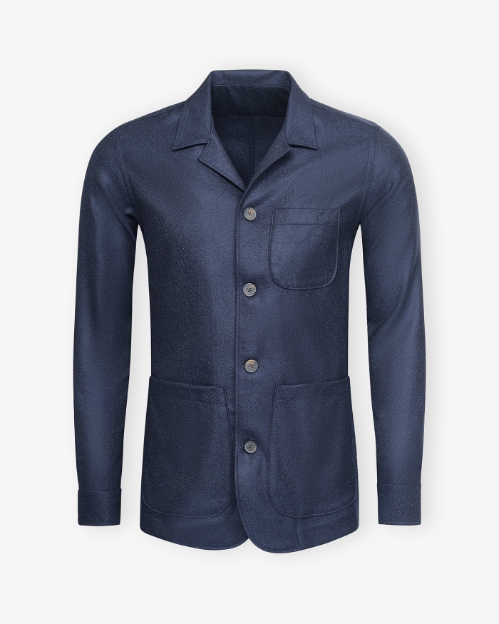 LES HOMMES D'AMSTERDAM LHDA x Loro Piana - Shirt jacket wool and cashmere - Navy 153744382