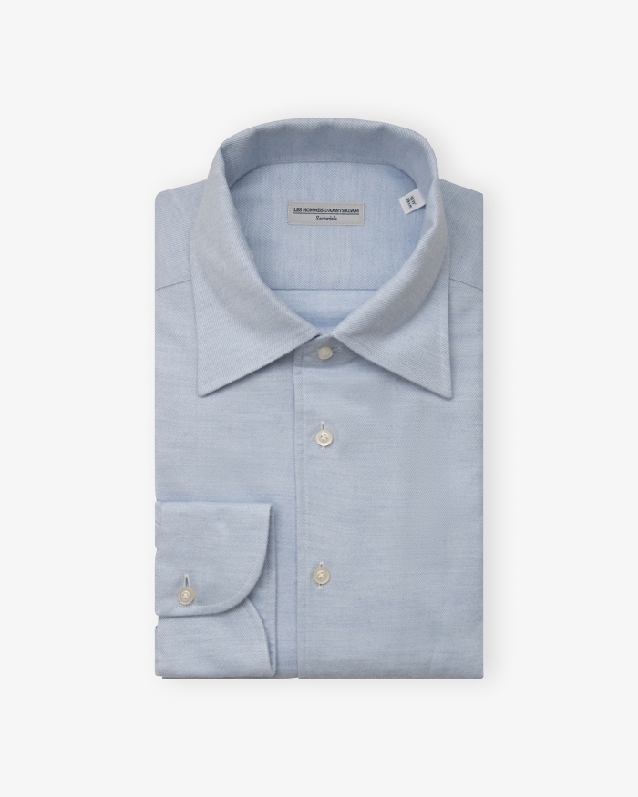 LES HOMMES D'AMSTERDAM LHDA - Shirt flannel modern fit - Light blue