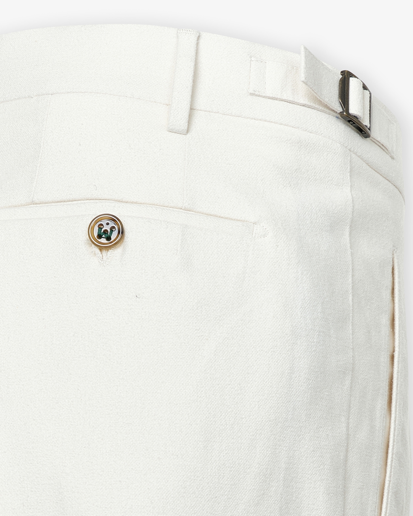 Berwich - Trousers retrolong cotton - Cream white