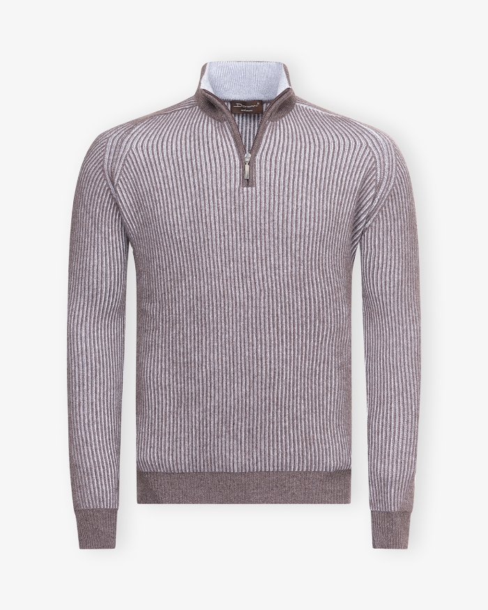 DORIANI CASHMERE Doriani Cashmere - Half zip cashmere - Greige