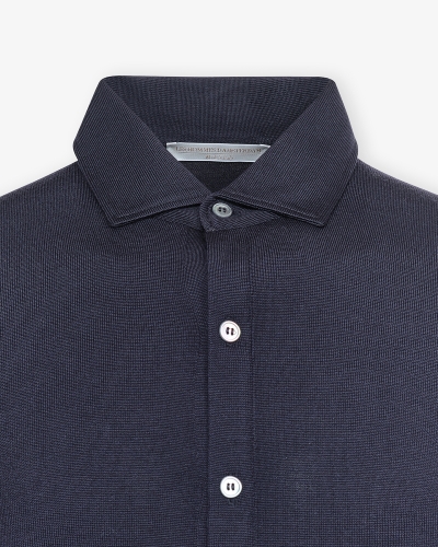 LHDA - Polo shirt long sleeve - Virgin wool - Navy