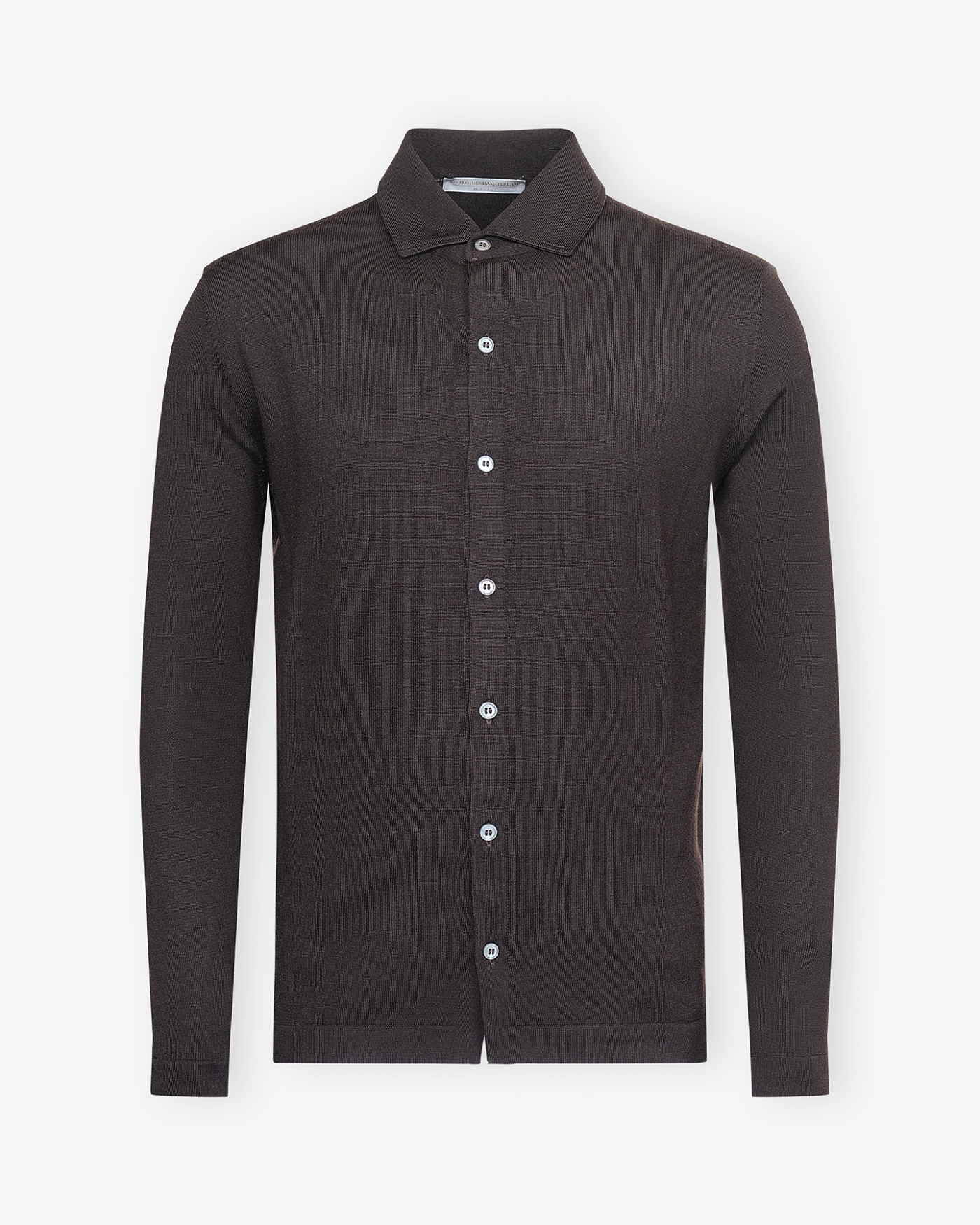 LHDA - Polo shirt long sleeve - Virgin wool - Brown