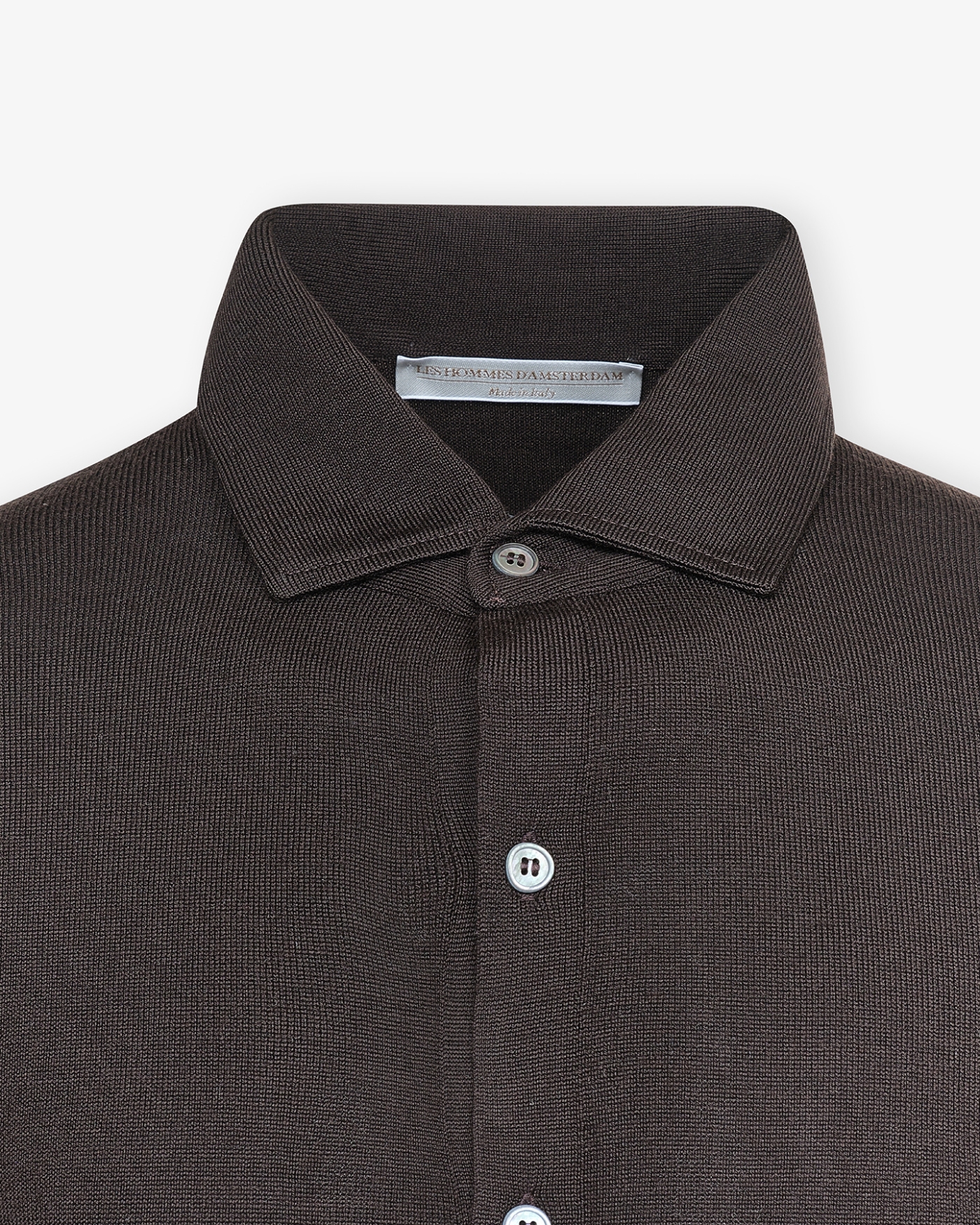 LHDA - Polo shirt long sleeve - Virgin wool - Brown