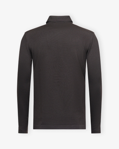 LHDA - Polo shirt long sleeve - Virgin wool - Brown