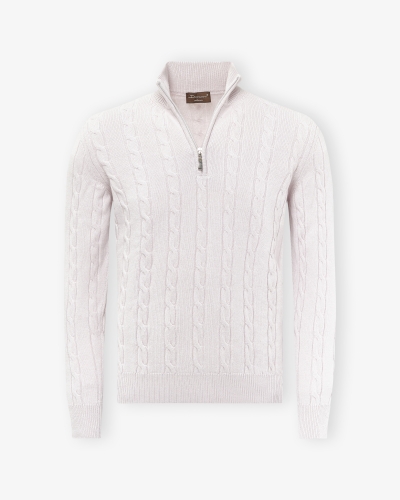 Doriani Cashmere - Half zip cashmere - Stone grey